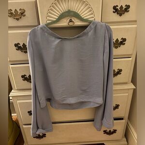Free People periwinkle bell sleeve blouse size L